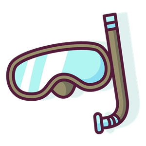 Snorkel, diving mask PNG-71028